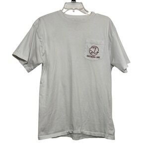 Southern Lure Men's Football Fishing Graphic Pocket T-Shirt White Medium Summer